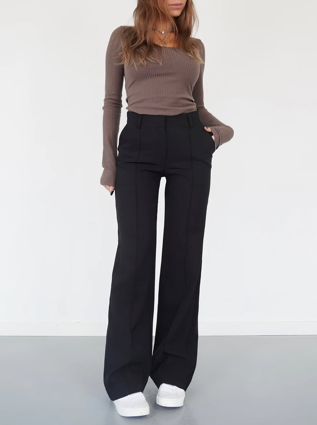 Trousers Women High Waist Straight Leg – Office