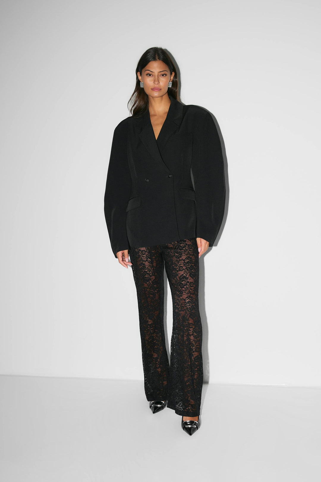 Trousers Women Lace High Waist Flared – Party