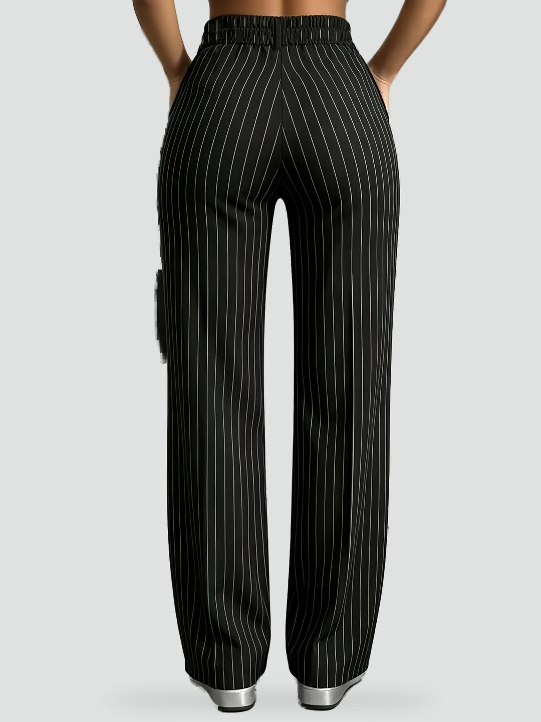 Trousers Women High Waist Pinstripe Tailored – Office