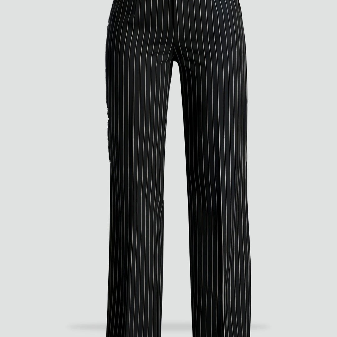 Trousers Women High Waist Pinstripe Tailored – Office