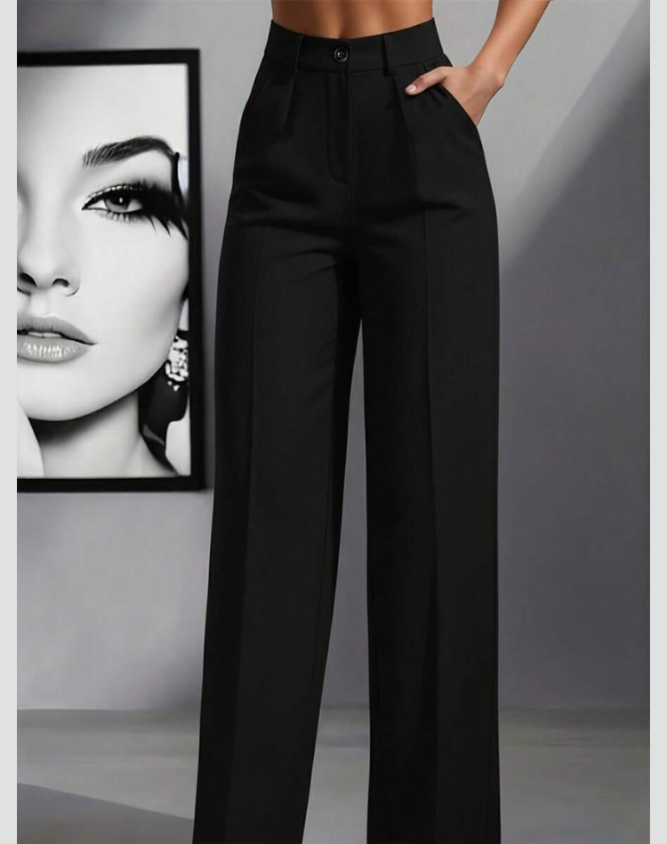 Trousers Women Wide Leg High Waist Pleated – Office