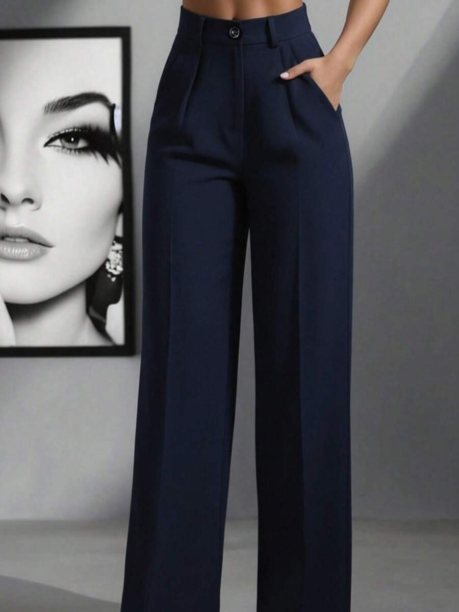 Trousers Women Wide Leg High Waist Pleated – Office