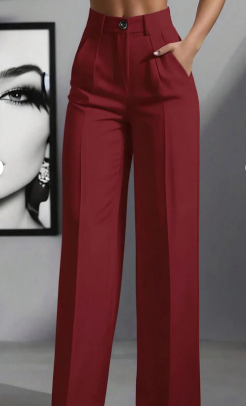Trousers Women Wide Leg High Waist Pleated – Office