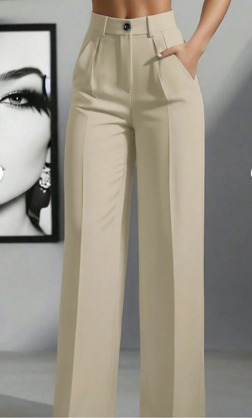 Trousers Women Wide Leg High Waist Pleated – Office