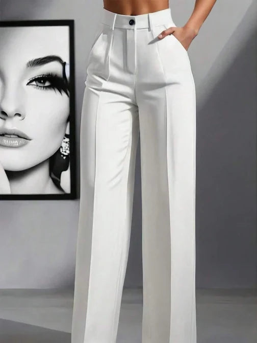Trousers Women Wide Leg High Waist Pleated – Office
