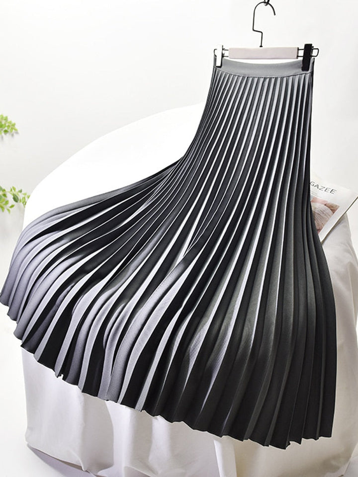Skirt Women Pleated High Waist Glossy – Office