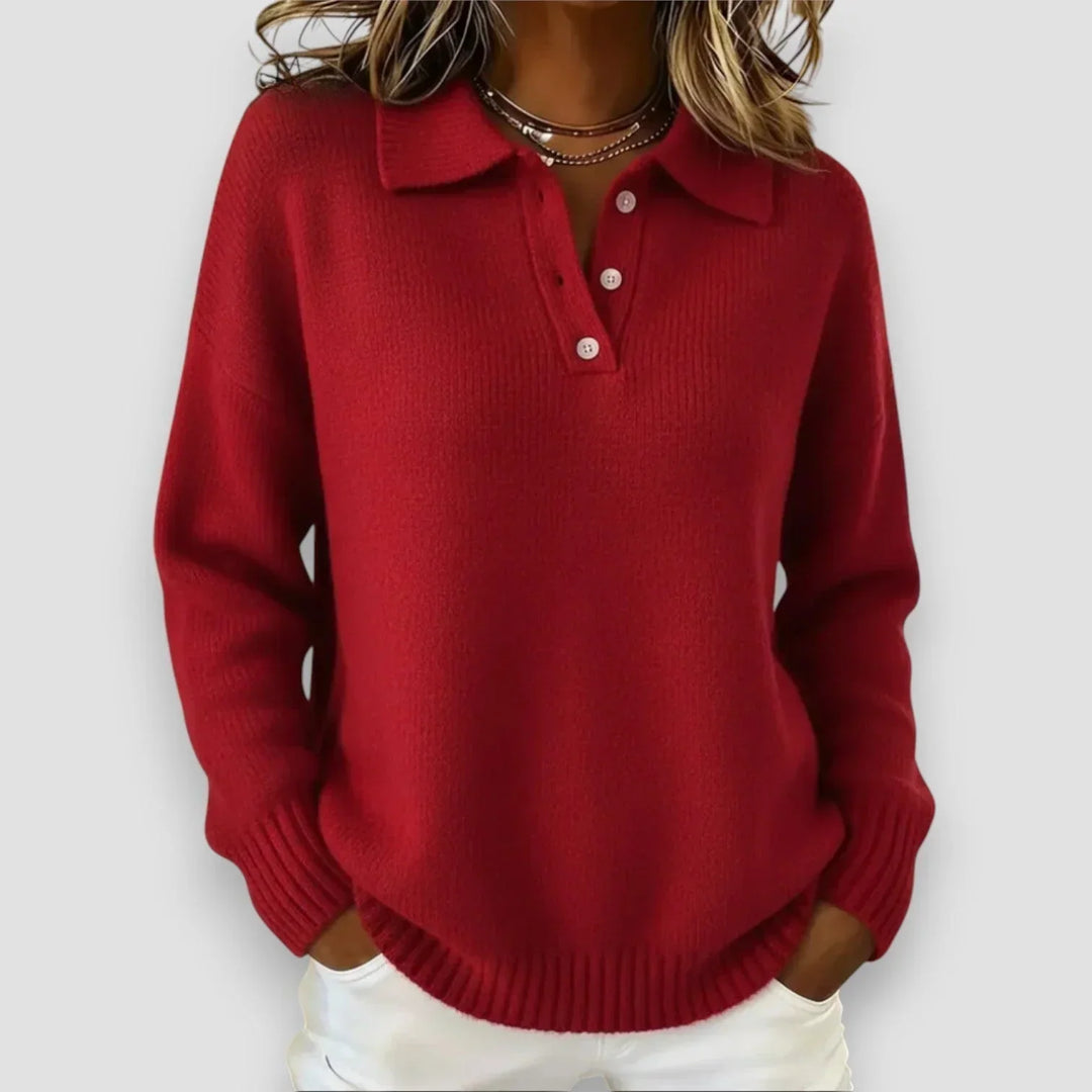 Jumper Women Knitted Long Sleeve Button Closure – Casual