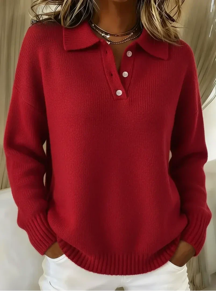 Jumper Women Knitted Long Sleeve Button Closure – Casual