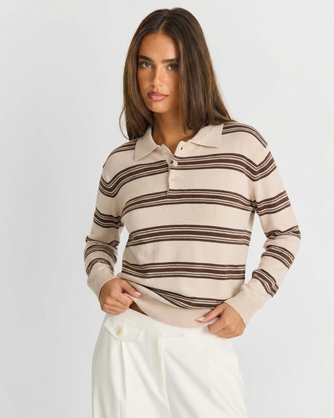 Jumper Women Striped Knitted Long Sleeve – Casual
