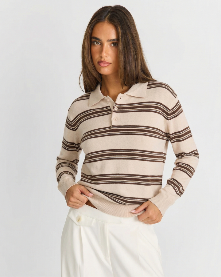 Jumper Women Striped Knitted Long Sleeve – Casual