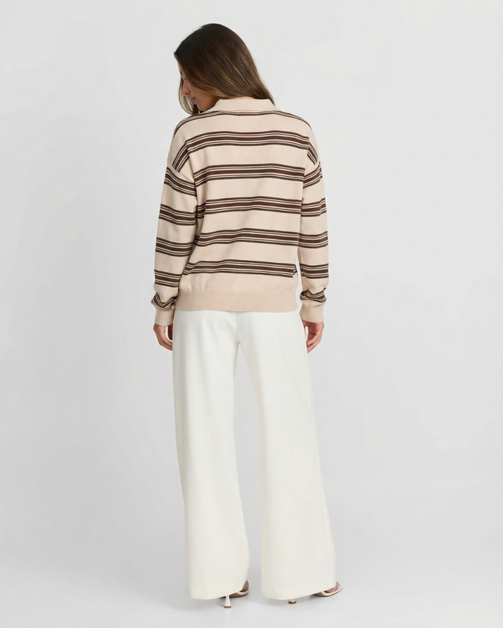 Jumper Women Striped Knitted Long Sleeve – Casual