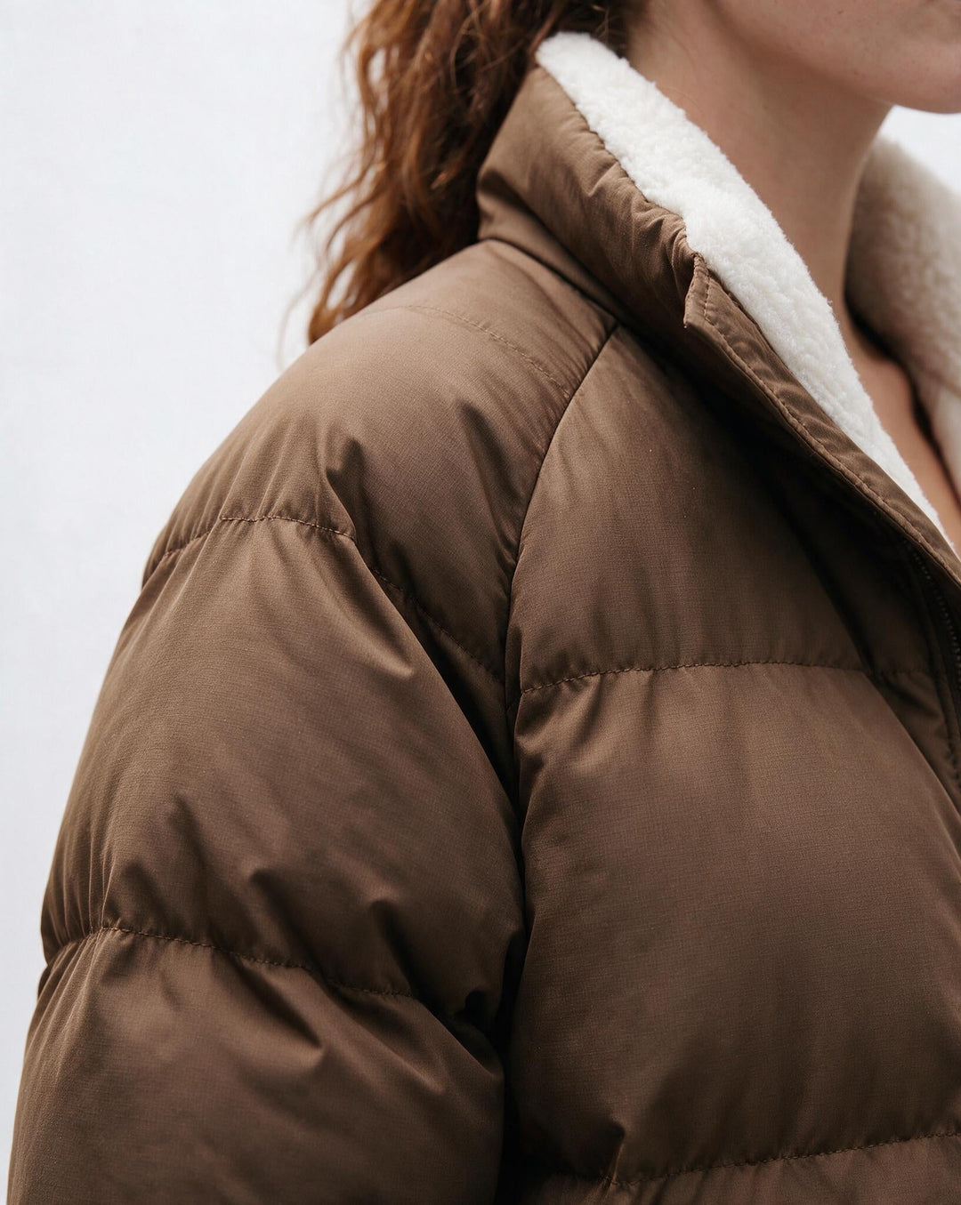 Jacket Women Quilted Puffer Teddy Collar – Winter
