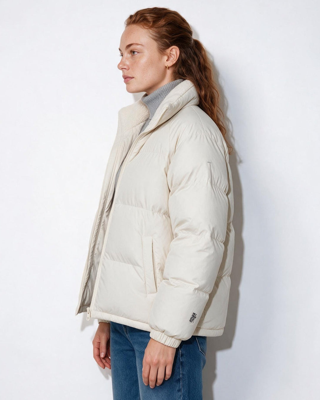 Jacket Women Quilted Puffer Teddy Collar – Winter