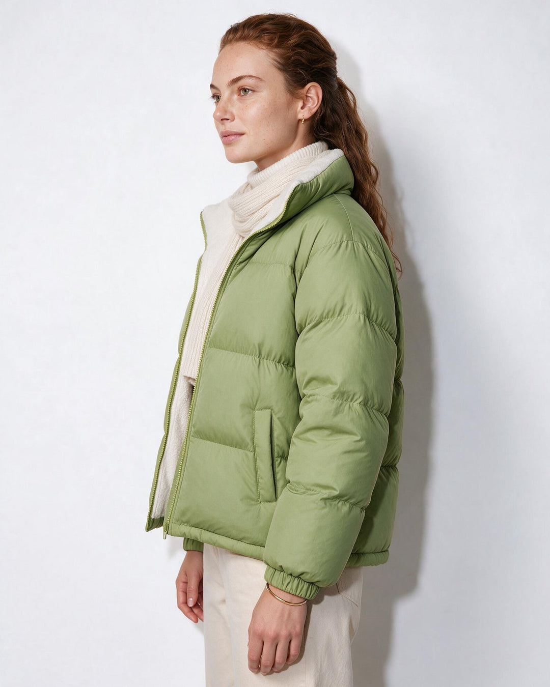 Jacket Women Quilted Puffer Teddy Collar – Winter