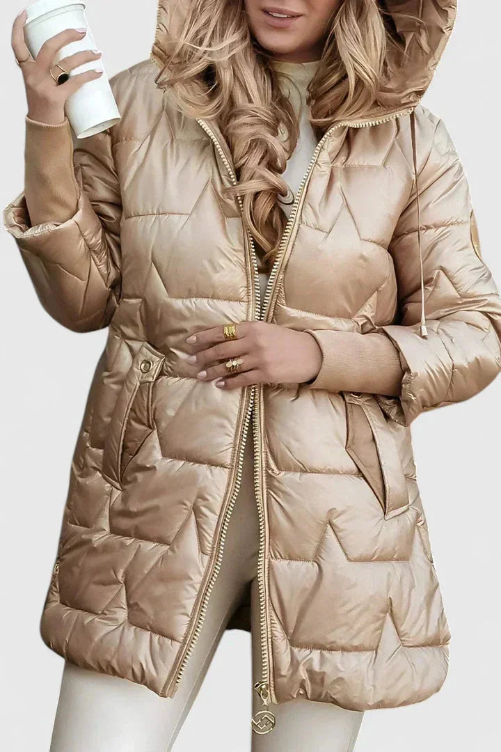 Jacket Women Lightly Padded Tailored with Hood – Winter