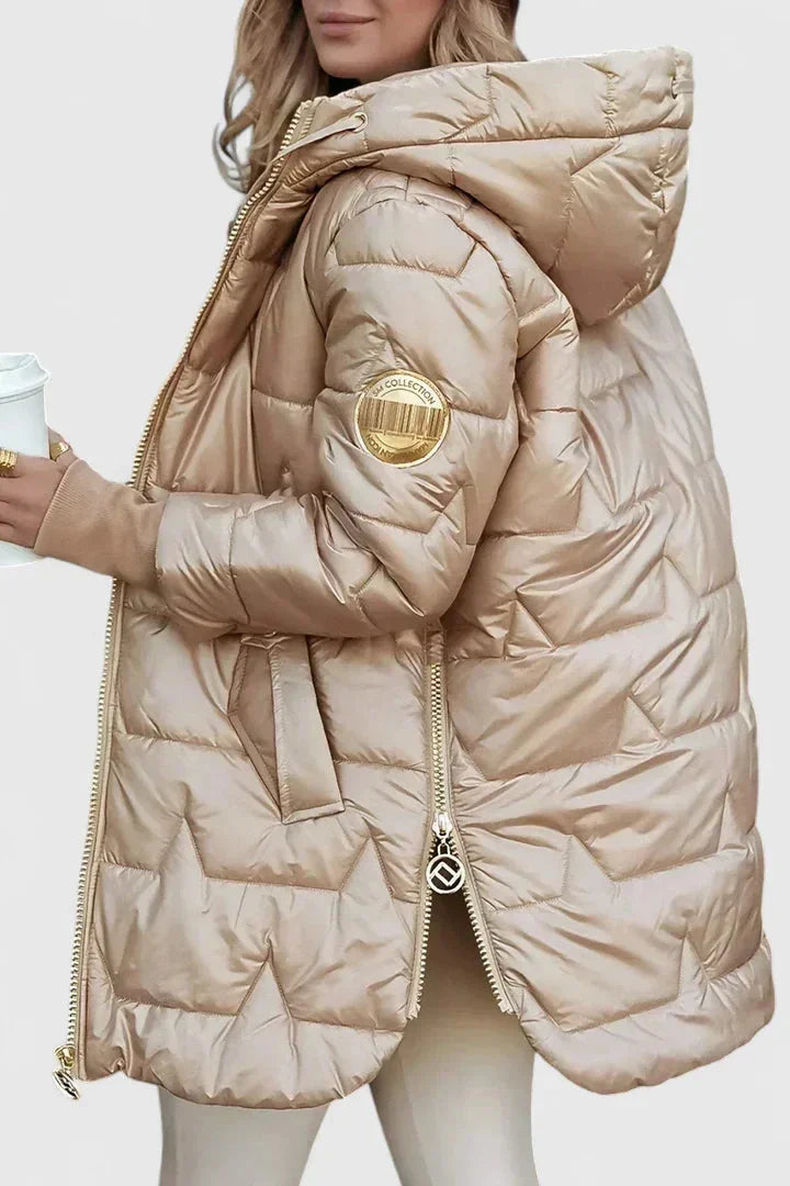 Jacket Women Lightly Padded Tailored with Hood – Winter
