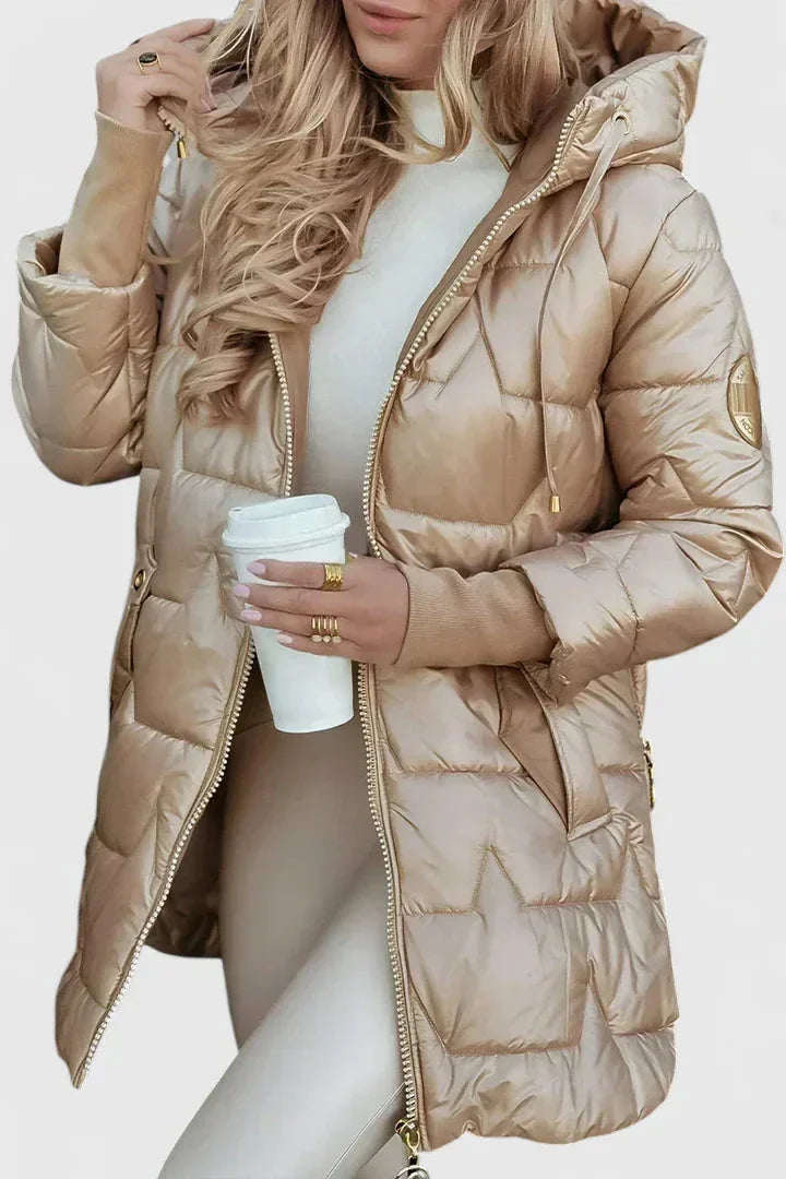 Jacket Women Lightly Padded Tailored with Hood – Winter