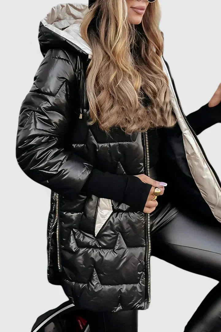 Jacket Women Lightly Padded Tailored with Hood – Winter