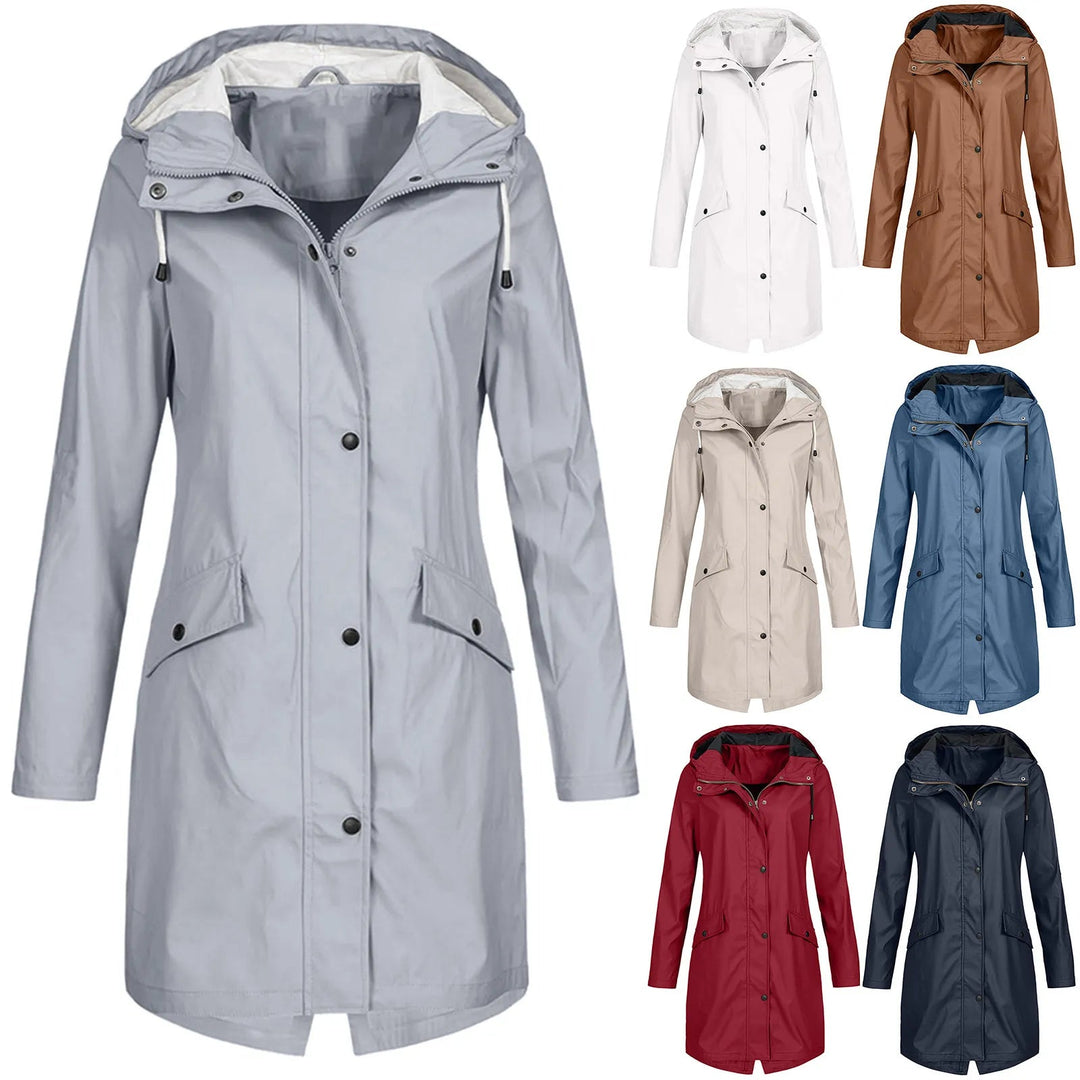 Coat Women Long Hooded Waterproof – Casual