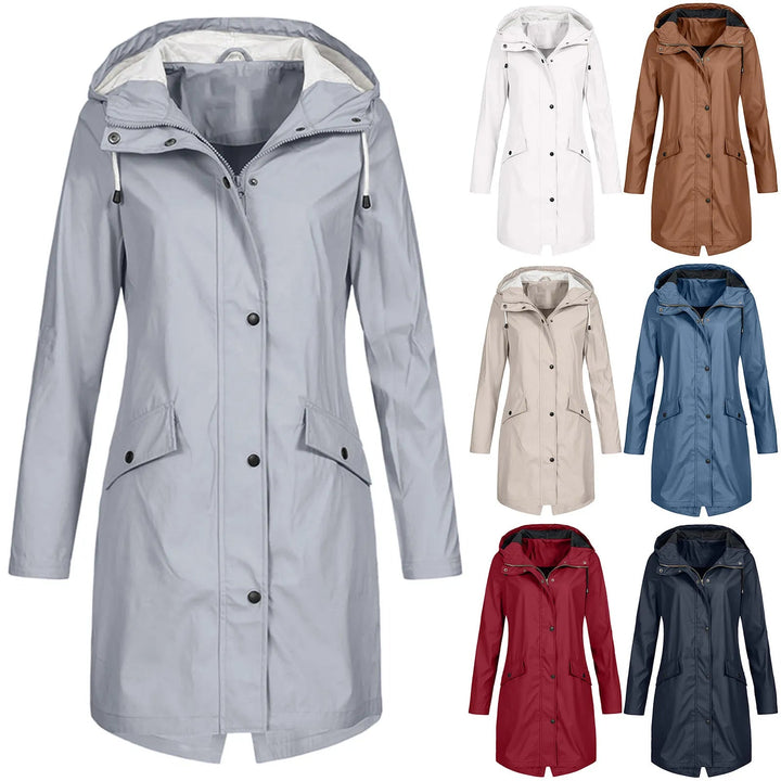 Coat Women Long Hooded Waterproof – Casual