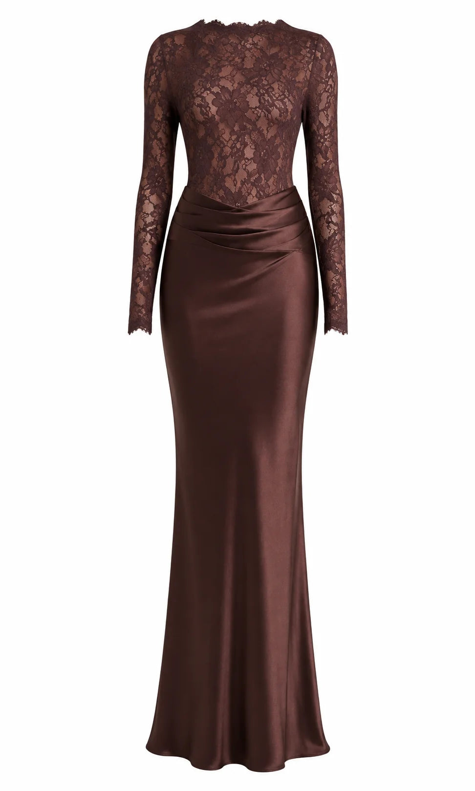 Dress Women Satin Mermaid Lace Insert – Party