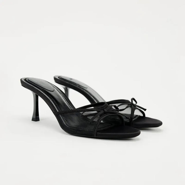 Sandals Women Mesh Heel Bow Detail – Summer
