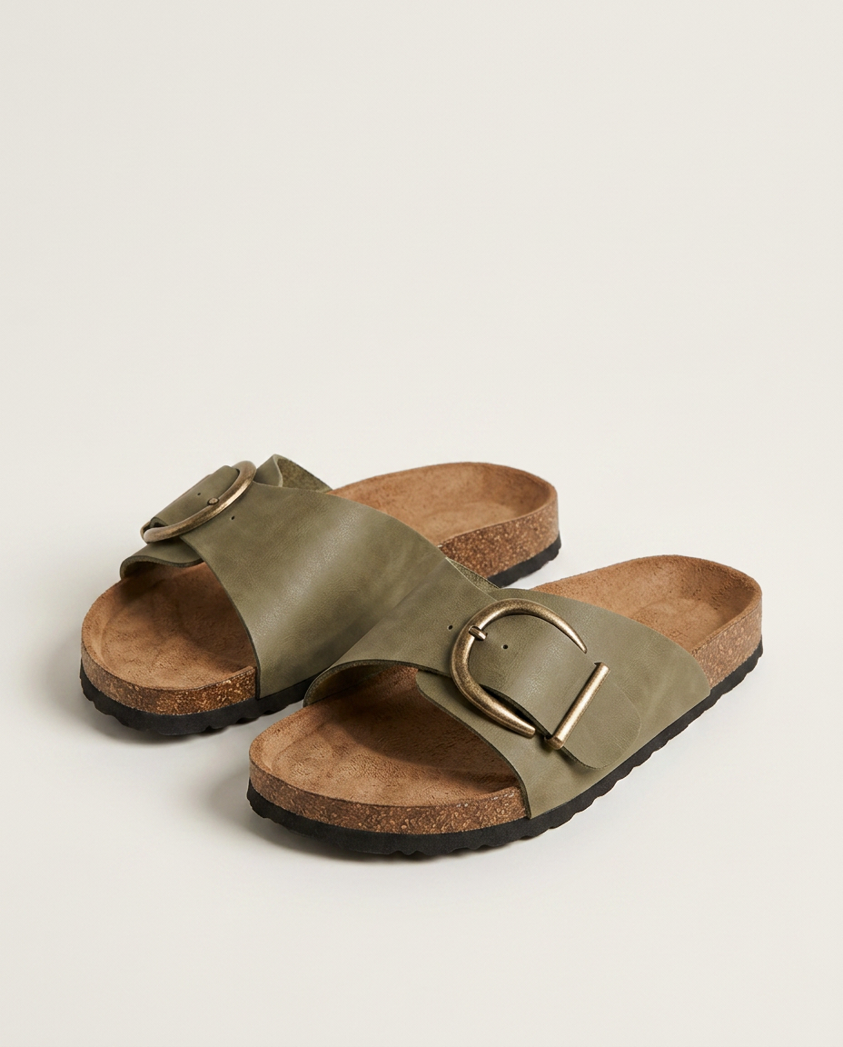 Sandals Women Adjustable Buckles Faux Leather – Summer