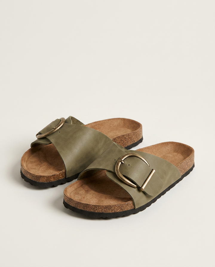 Sandals Women Adjustable Buckles Faux Leather – Summer