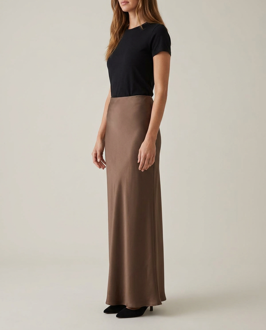 Skirt Women High Waist Satin Maxi – Party