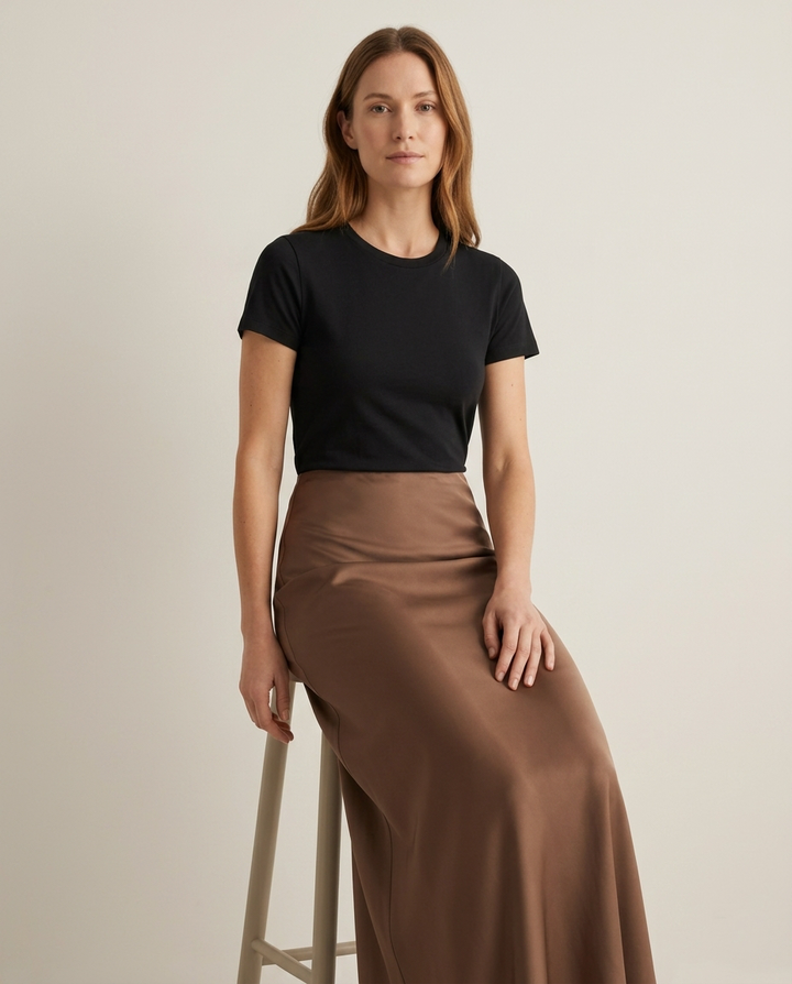 Skirt Women High Waist Satin Maxi – Party