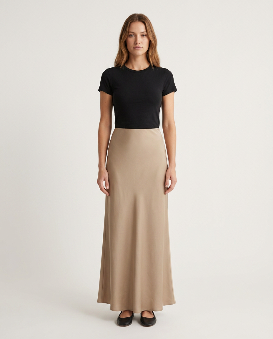 Skirt Women High Waist Satin Maxi – Party