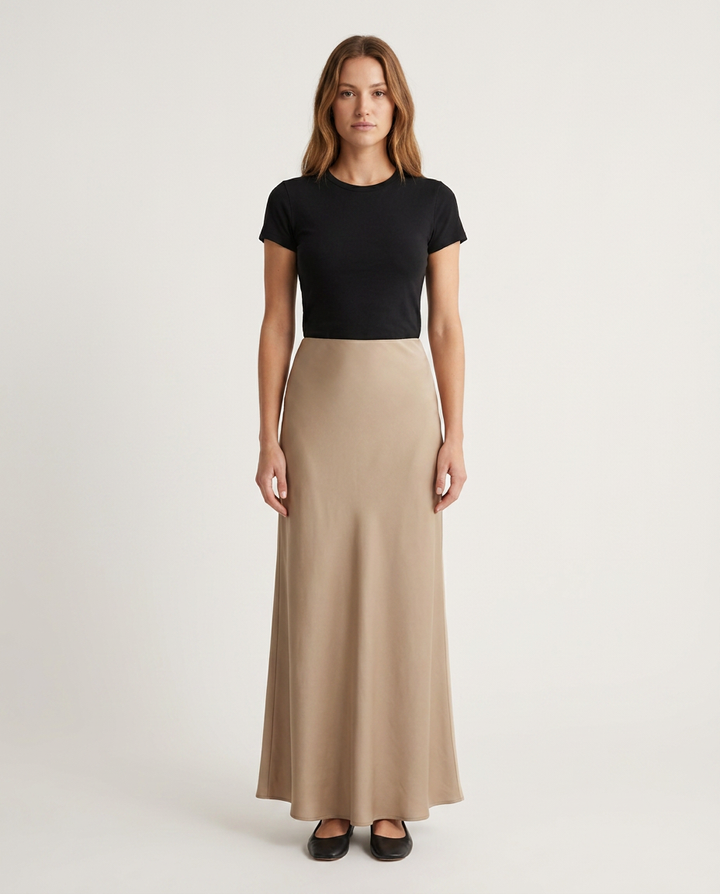 Skirt Women High Waist Satin Maxi – Party