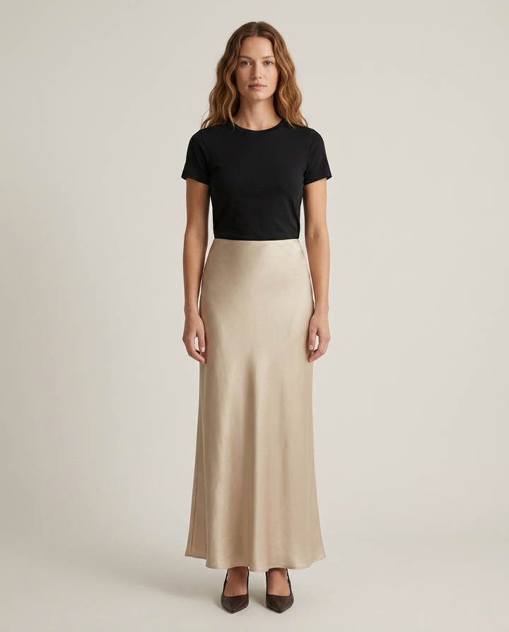 Skirt Women High Waist Satin Maxi – Party