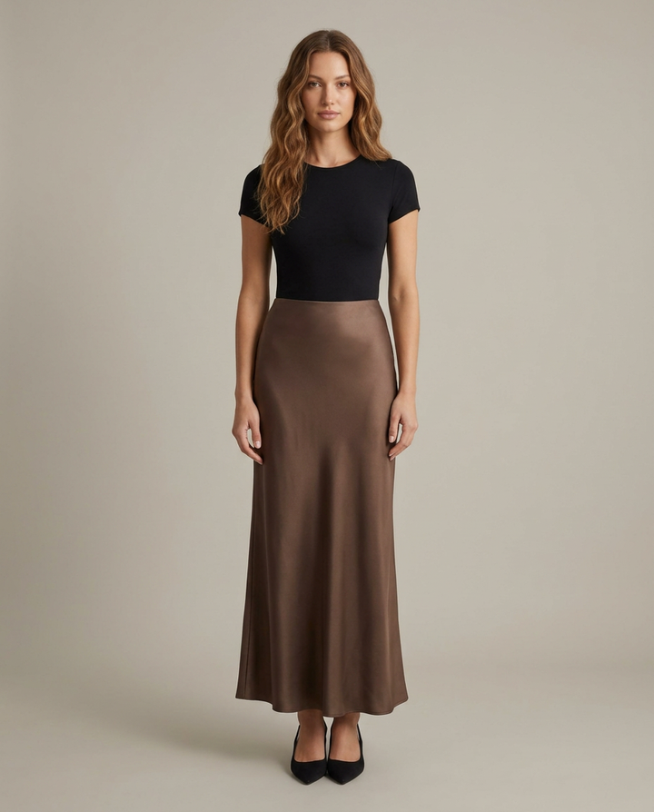 Skirt Women High Waist Satin Maxi – Party
