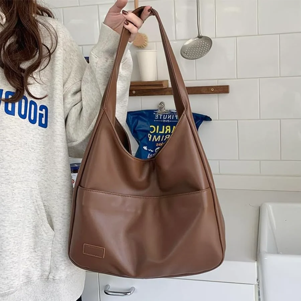 Bag Women Faux Leather with Pockets Casual – Everyday
