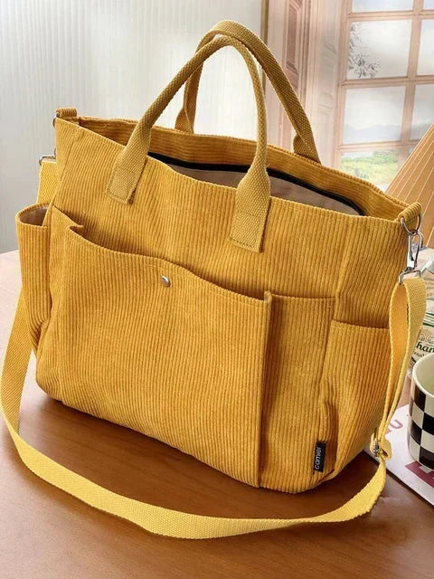 Bag Women Ribbed Velvet with Handles – Casual