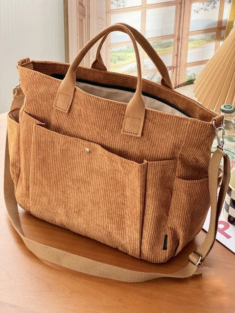 Bag Women Ribbed Velvet with Handles – Casual