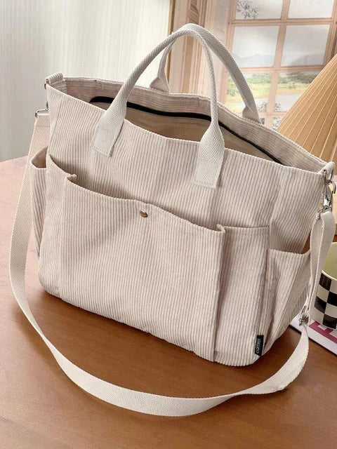 Bag Women Ribbed Velvet with Handles – Casual