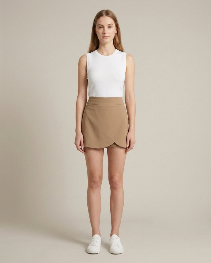 Skort Women High Waisted with Shorts – Casual