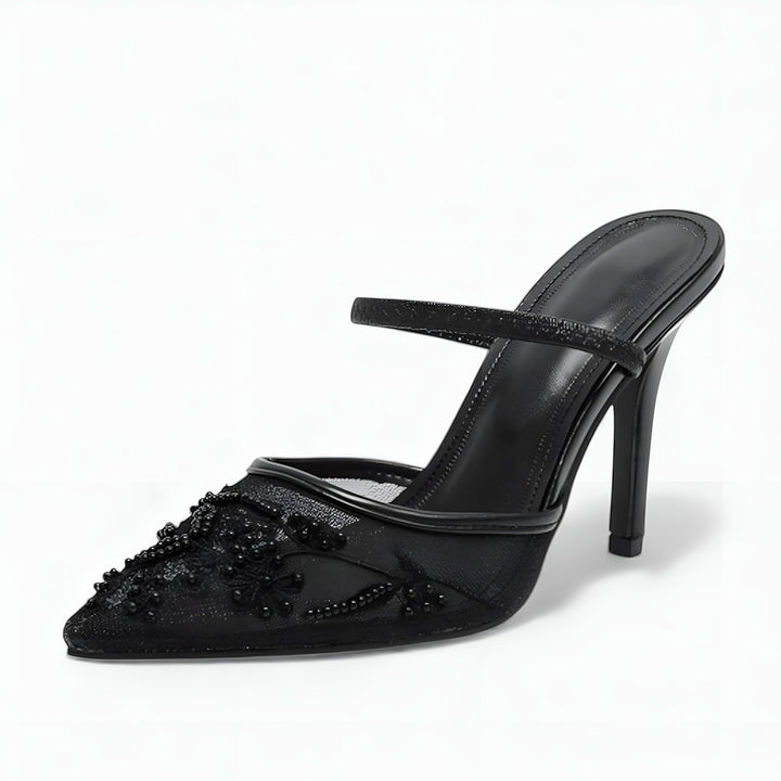 Shoes Women Embroidered Mesh Slingback Pointed Toe – Party