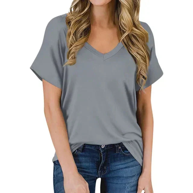 T-shirt Women V-Neck Bamboo Cotton – Casual
