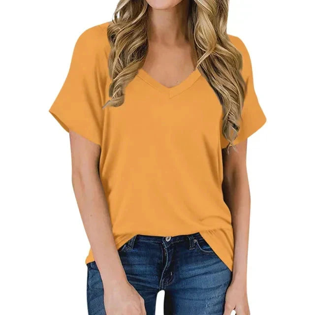 T-shirt Women V-Neck Bamboo Cotton – Casual