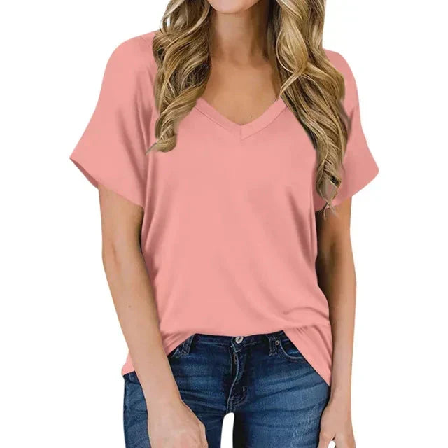 T-shirt Women V-Neck Bamboo Cotton – Casual