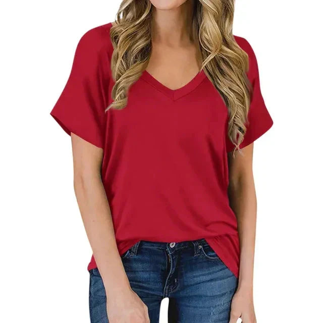 T-shirt Women V-Neck Bamboo Cotton – Casual