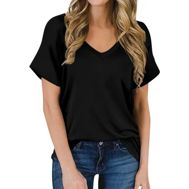 T-shirt Women V-Neck Bamboo Cotton – Casual