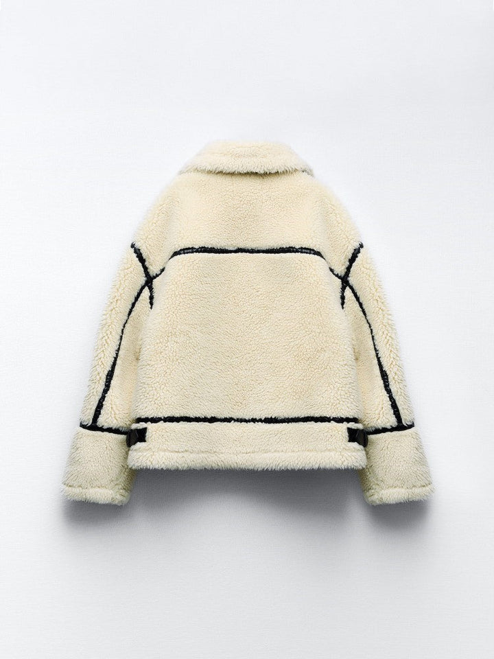 Coat Women Teddy Classic Collar Pockets – Winter