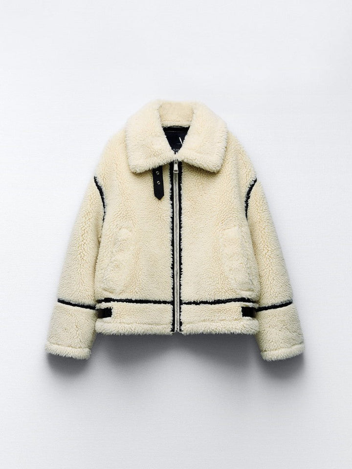 Coat Women Teddy Classic Collar Pockets – Winter