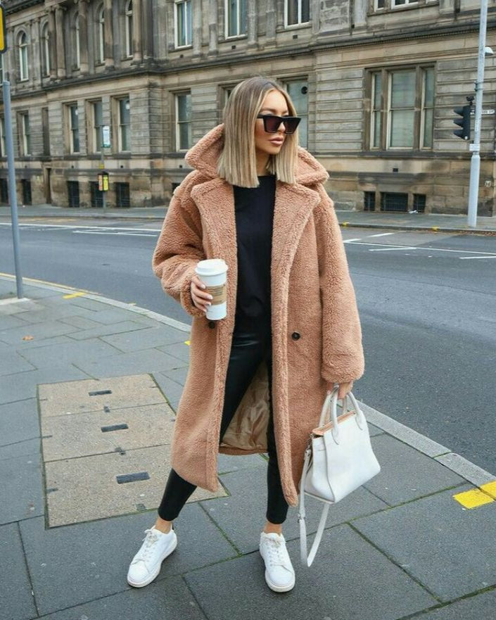 Coat Women Oversized Teddy Long – Winter