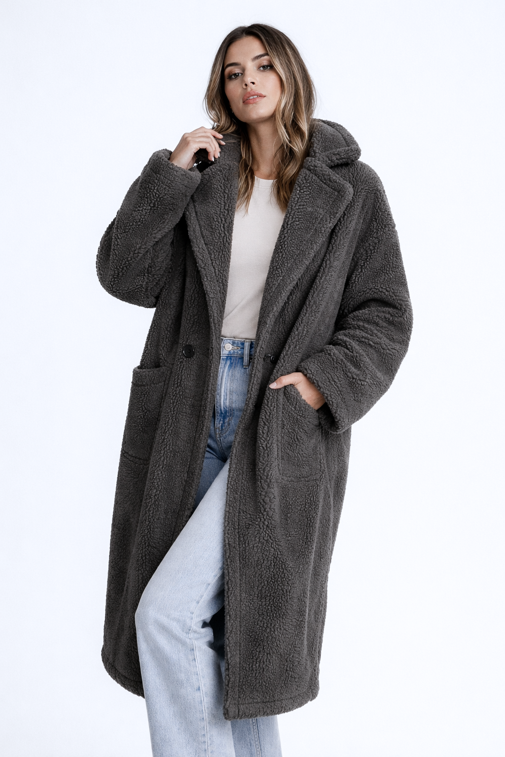 Coat Women Oversized Teddy Long – Winter