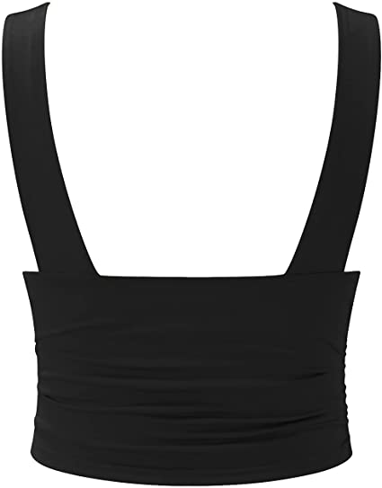 Top Women Fitted Deep V-Neck Wide Straps – Summer